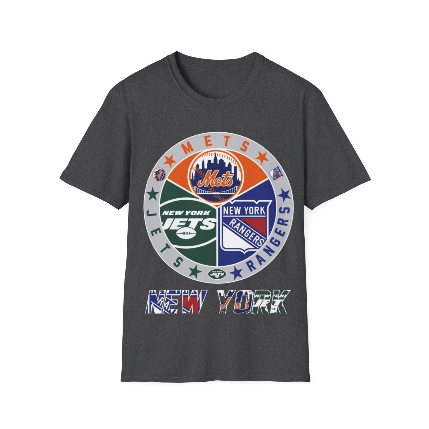 NY sports teams nym nyr nyj Unisex Softstyle T-Shirt