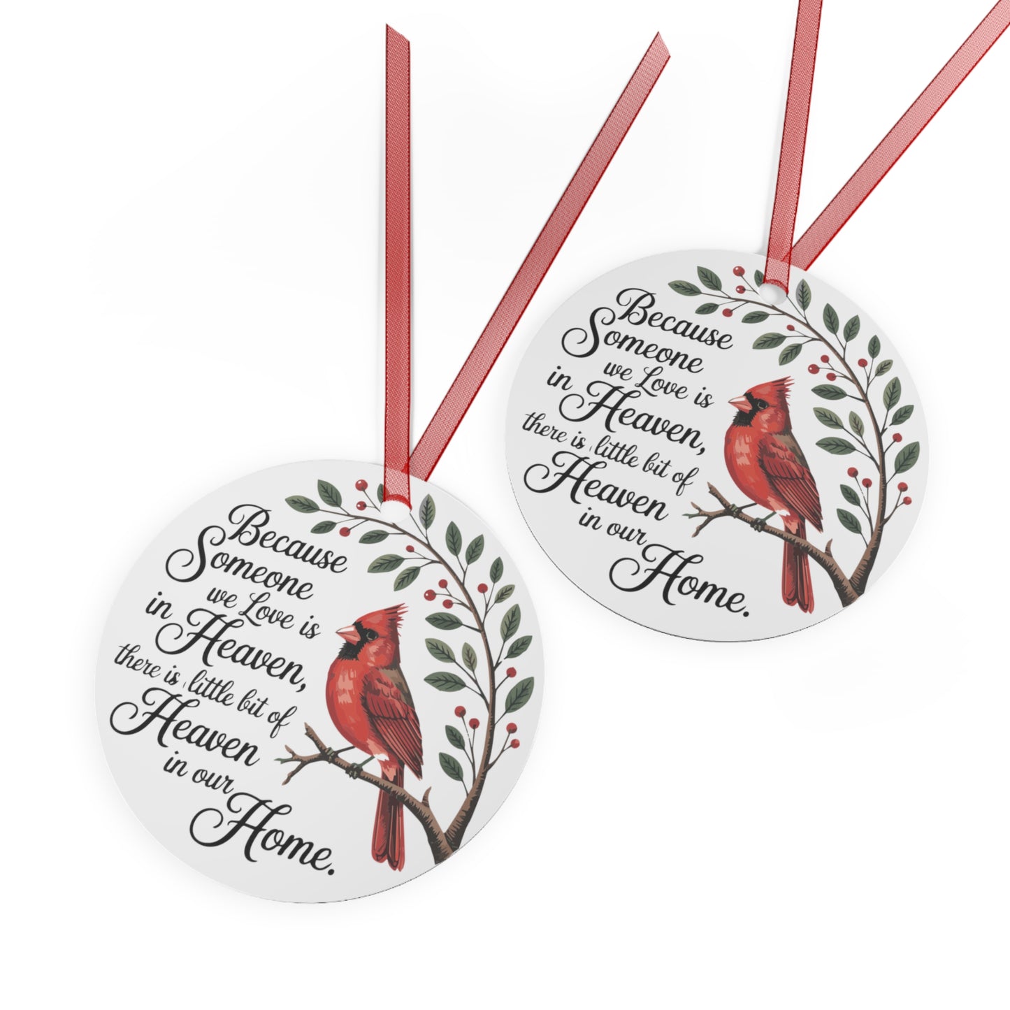 Cardinal Memorial Metal Ornaments