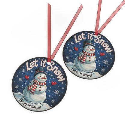 Let it Snow Metal Ornaments