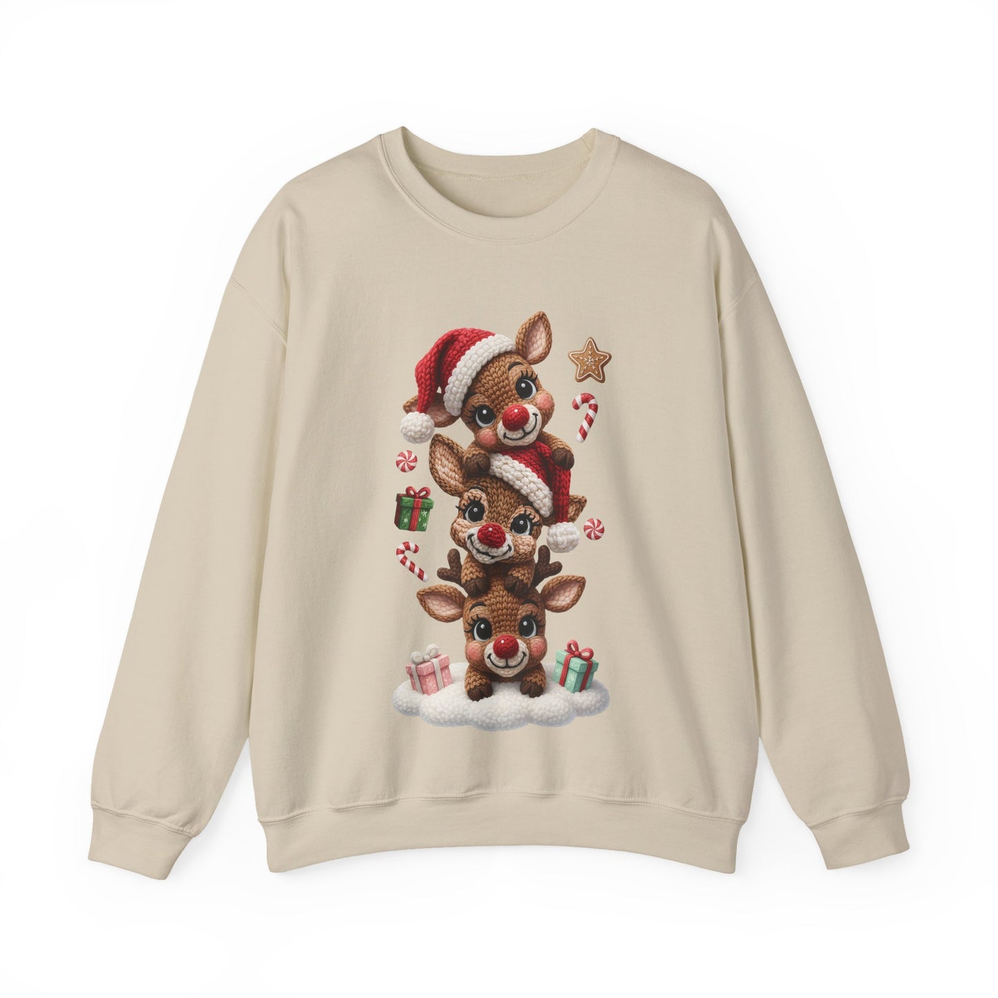 Cute Yarn Reindeer Unisex Heavy Blend™ Crewneck Sweatshirt