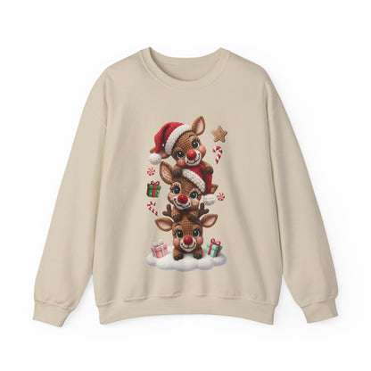 Cute Yarn Reindeer Unisex Heavy Blend™ Crewneck Sweatshirt