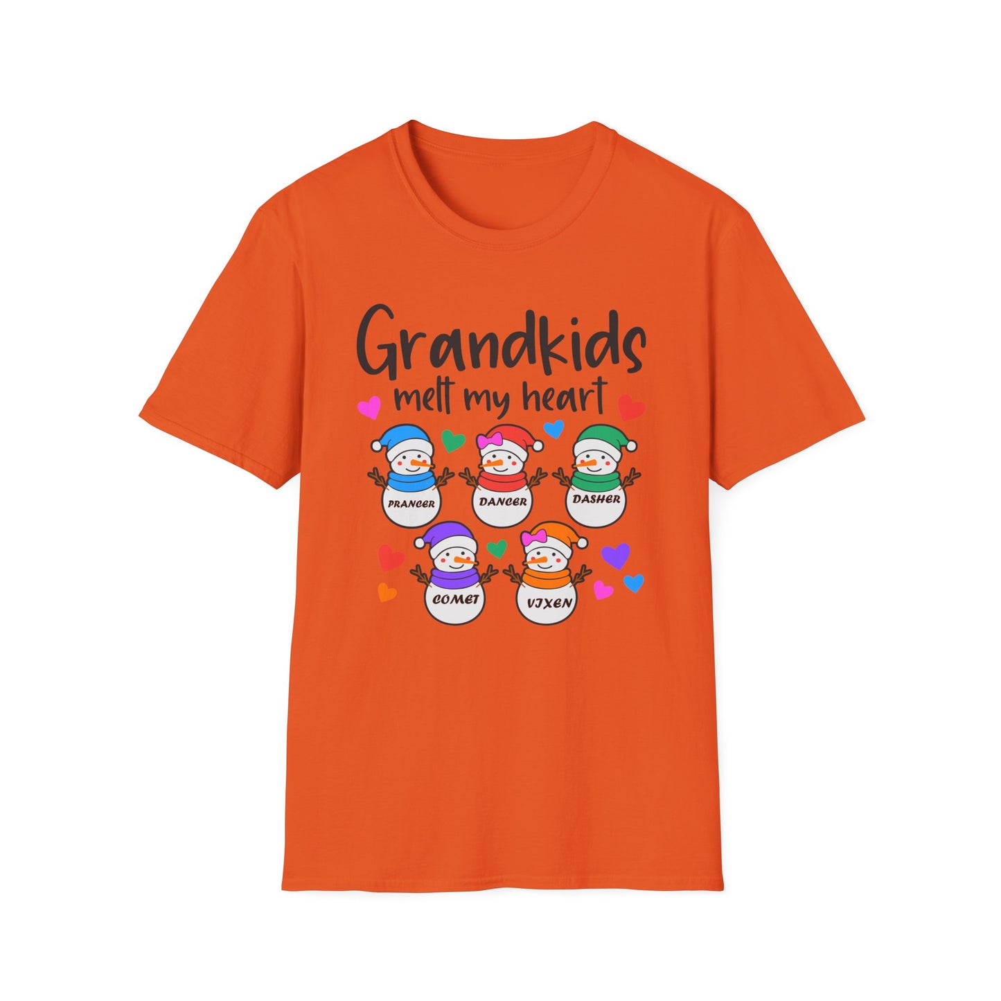 Grandkids melt my heart customizable Unisex Softstyle T-Shirt