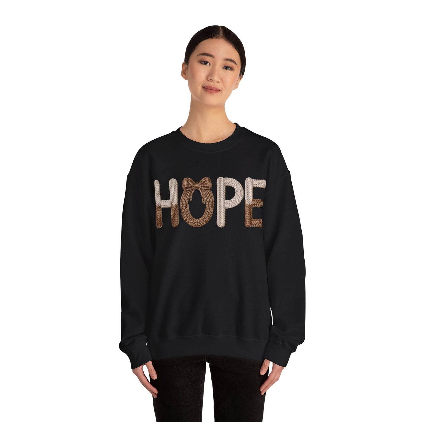 Hope Faux Yarn Unisex Heavy Blend™ Crewneck Sweatshirt