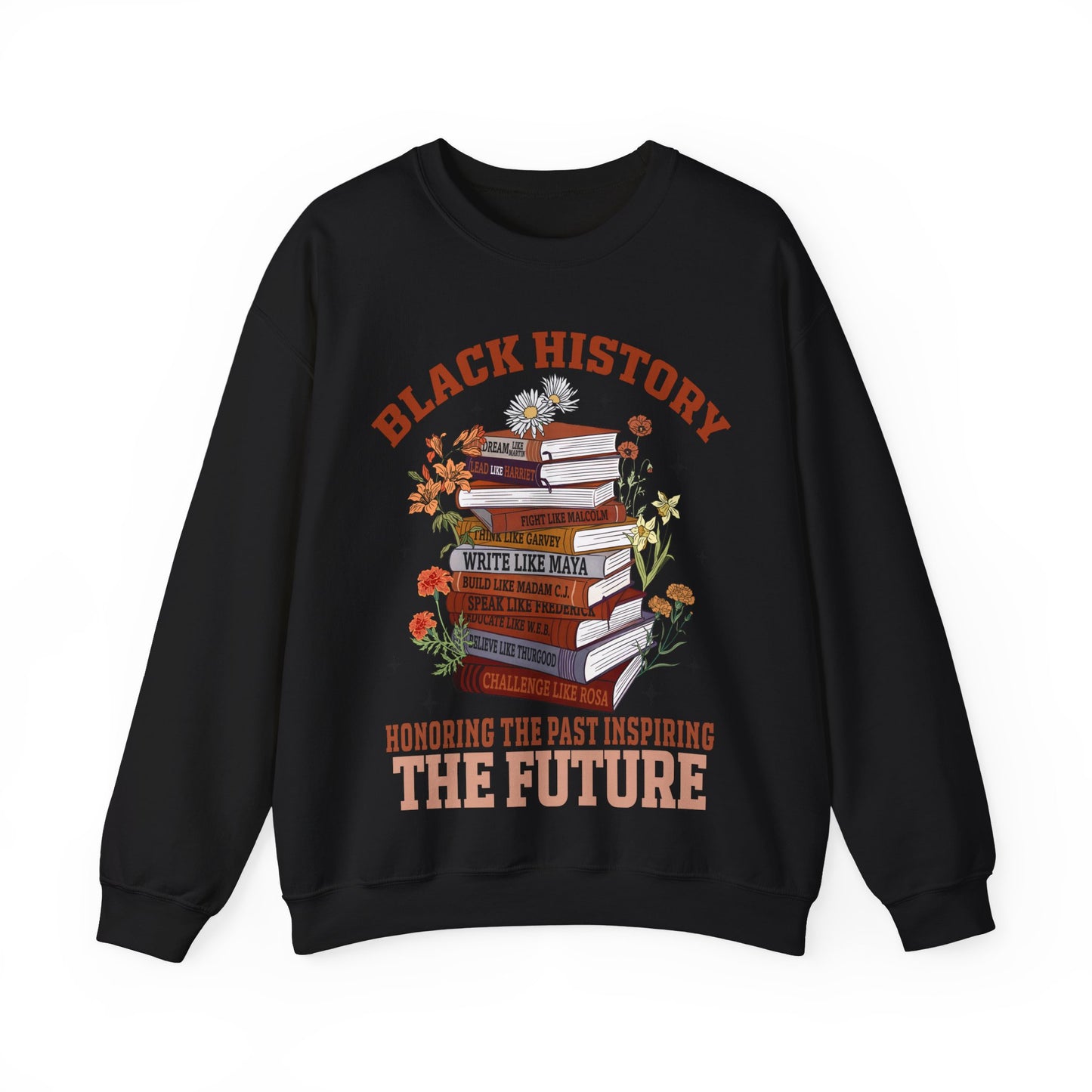 Black History book stacks 2 Unisex Heavy Blend™ Crewneck Sweatshirt