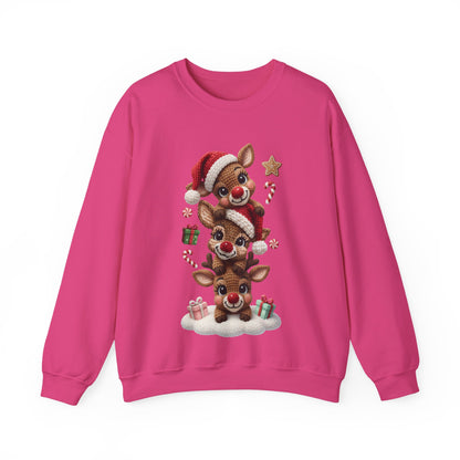 Cute Yarn Reindeer Unisex Heavy Blend™ Crewneck Sweatshirt