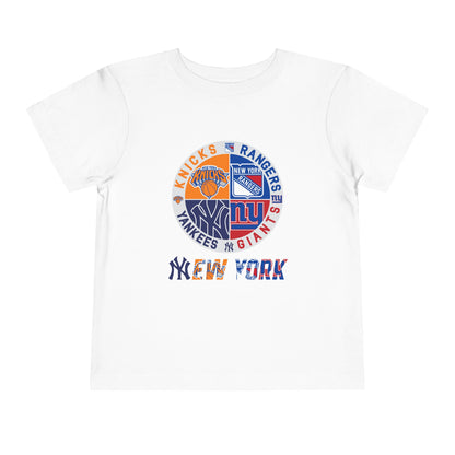 NY Teams nyy nyk nyg nyr Toddler Short Sleeve Tee