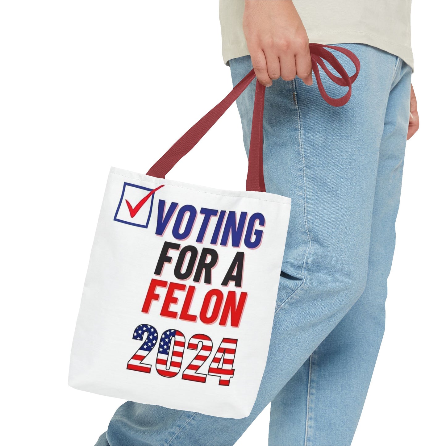 Voting for a Felon 2024 Tote Bag (AOP)