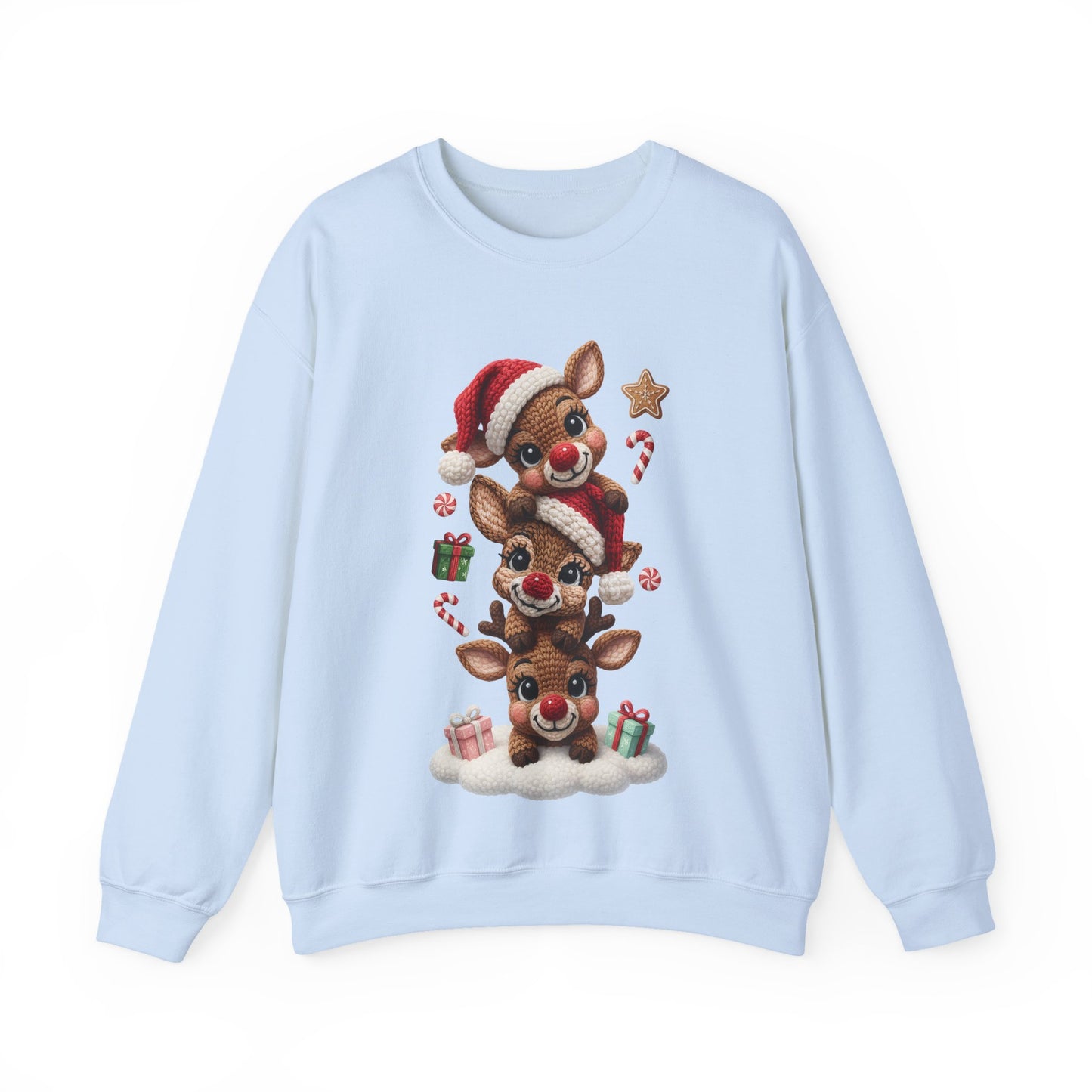 Cute Yarn Reindeer Unisex Heavy Blend™ Crewneck Sweatshirt