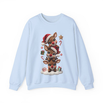 Cute Yarn Reindeer Unisex Heavy Blend™ Crewneck Sweatshirt