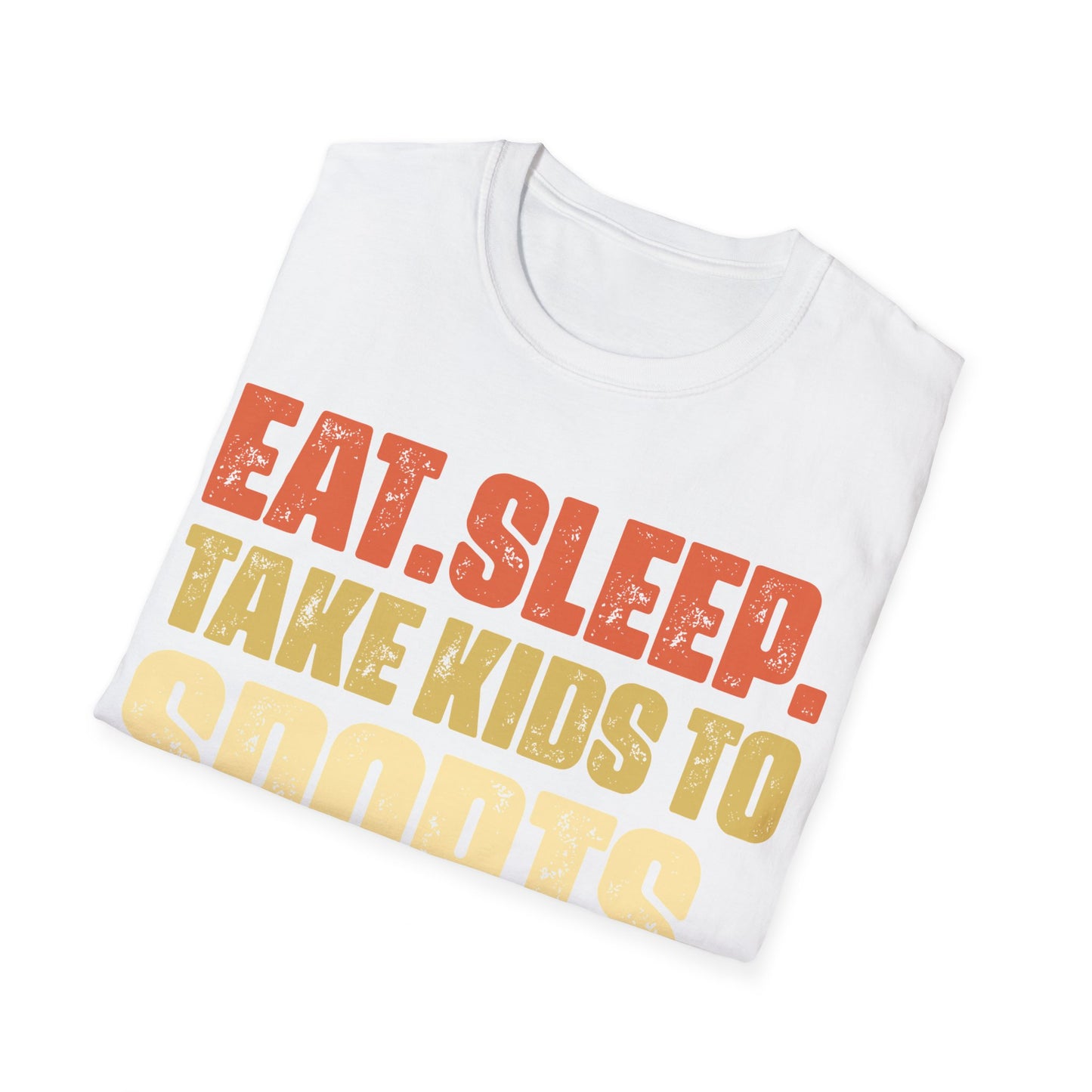 Eat sleep take kids to sports repeat Unisex Softstyle T-Shirt