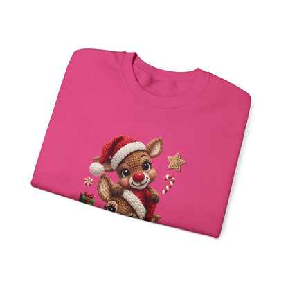 Cute Yarn Reindeer Unisex Heavy Blend™ Crewneck Sweatshirt