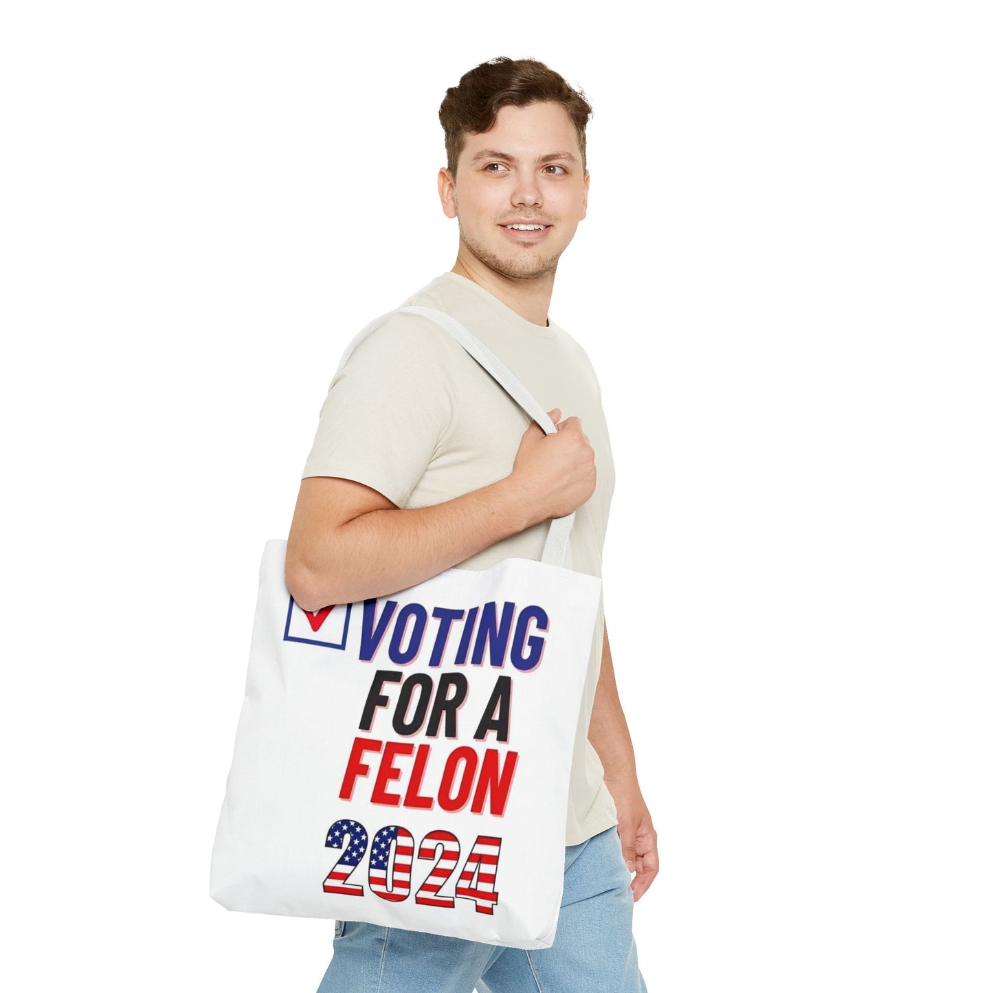 Voting for a Felon 2024 Tote Bag (AOP)