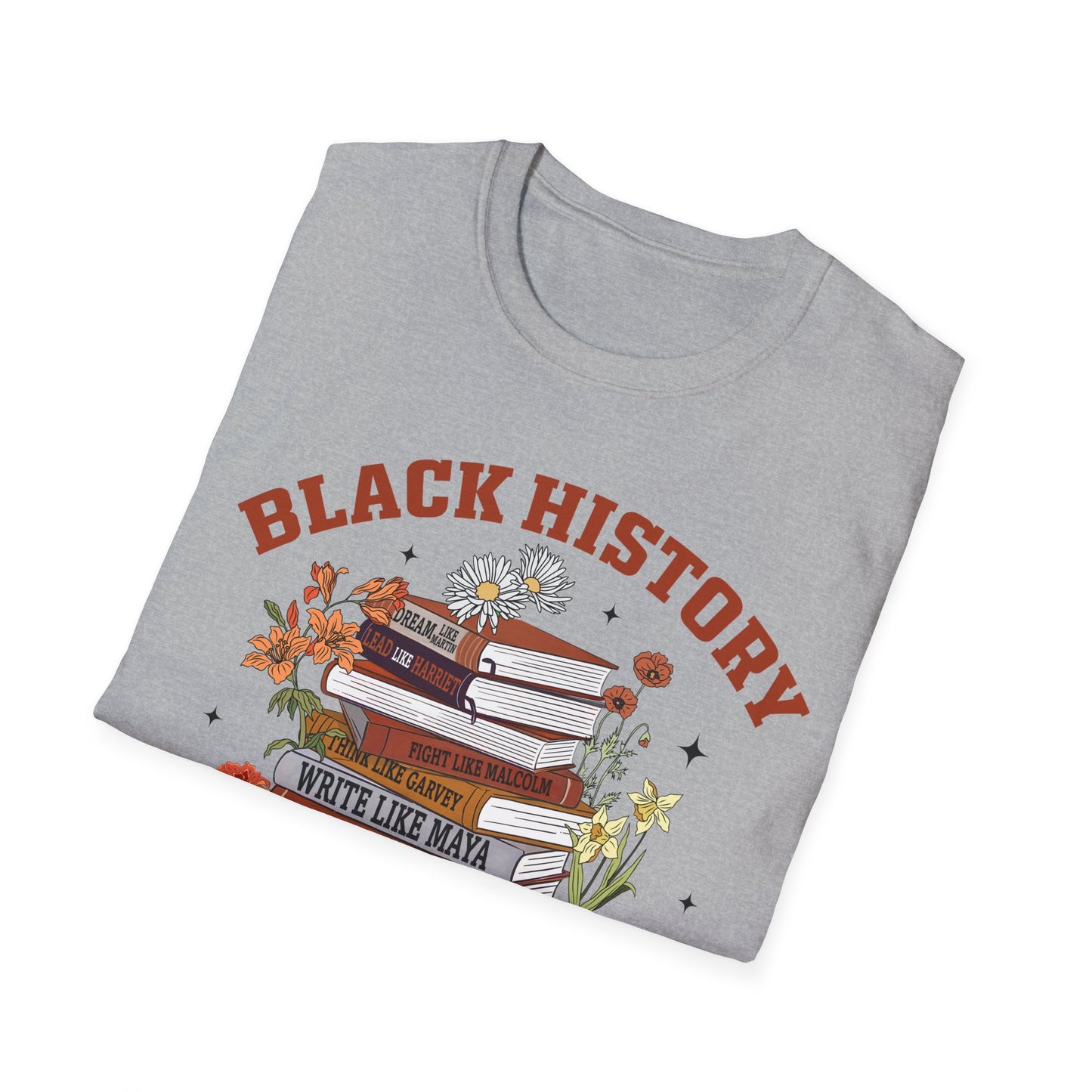 Black History book stack Unisex Softstyle T-Shirt