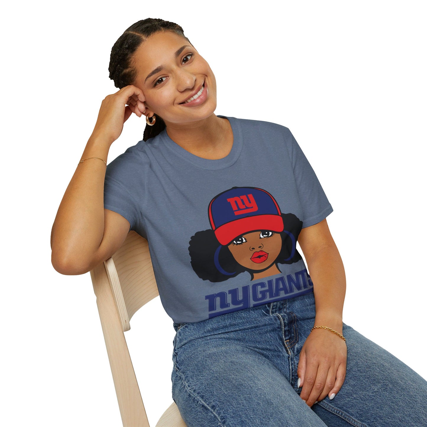 NY Girl with puffs Unisex Softstyle T-Shirt