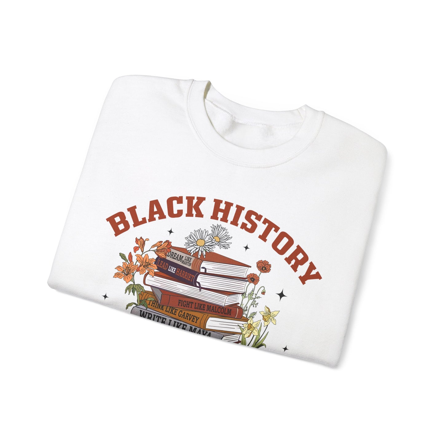 Black History book stacks 2 Unisex Heavy Blend™ Crewneck Sweatshirt